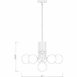Z-lite Parsons 6-Light Pendant | Brushed Nickel Lighting