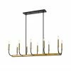 Z-lite Pendants Haylie 10-Light Linear Chandelier | Matte Black + Olde Brass