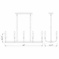 Z-lite Pendants Haylie 10-Light Linear Chandelier | Matte Black + Olde Brass