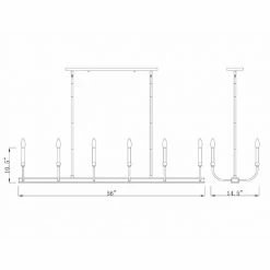Z-lite Haylie 12-Light Linear Chandelier | Matte Black + Olde Brass