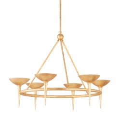 HVL - Troy Lighting Cecilia Chandelier | Vintage Gold Leaf