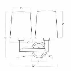 Regina Andrew Legend Double Wall Sconce | Natural Brass