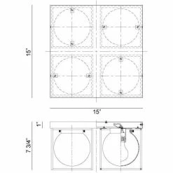 Matteo Lighting Squircle 4-Light Flush Mount | Black