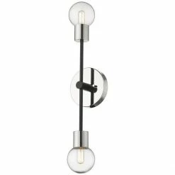 Z-lite Neutra 2-Light Wall Sconce | Polished Nickel Lighting