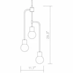Z-lite Neutra 3-Light Pendant | Polished Nickel