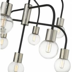 Z-lite Neutra 9-Light Chandelier | Polished Nickel Lighting