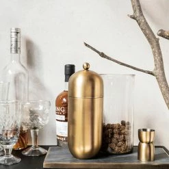 Society Of Lifestyle Candles + Candleholders Cocktail Shaker | Brass