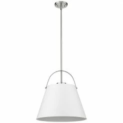 Z-lite Pendants Z-Studio Pendant | Large White/Nickel
