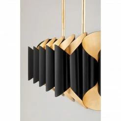 Hudson Valley Pendants Banks Chandelier | Gold Leaf/Black
