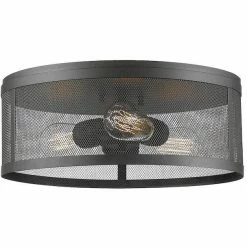 Z-lite Lighting Meshsmith 14" Flush Mount | Bronze