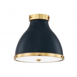 HVL - Hudson Valley Painted III Flush Mount | Brass/Blue