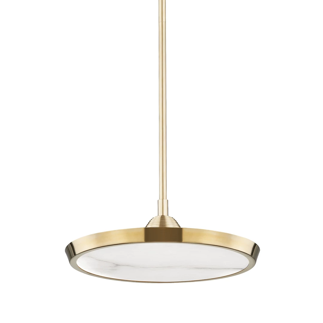 HVL - Hudson Valley Lighting Draper Pendant | Small Aged Brass