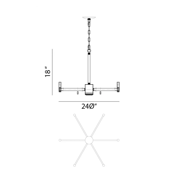 Matteo Lighting Pendants Euryale 6-Light Pendant | Aged Gold