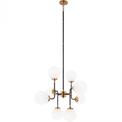 Matteo Lighting Pendants Particles 8-Light Pendant | Aged Gold Opal
