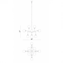 Matteo Lighting Pendants Particles 12-Light Pendant | Aged Gold/Clear