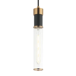 Matteo Lighting Tubo 1-Light Pendant | Aged Gold Brass