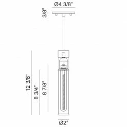 Matteo Lighting Tubo 1-Light Pendant | Aged Gold Brass