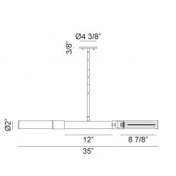Matteo Lighting Tubo 2-Light Pendant | Matte Black