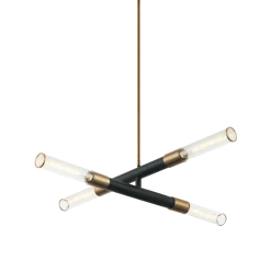 Matteo Lighting Tubo 4-Light Pendant | Aged Gold Brass