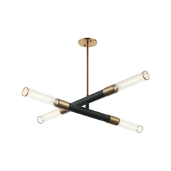 Matteo Lighting Tubo 4-Light Pendant | Aged Gold Brass
