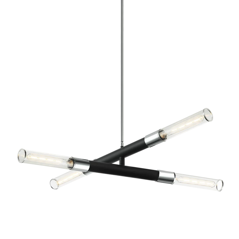 Matteo Lighting Tubo 4-Light Pendant | Matte Black