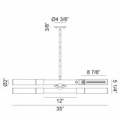 Matteo Lighting Tubo 4-Light Pendant | Matte Black