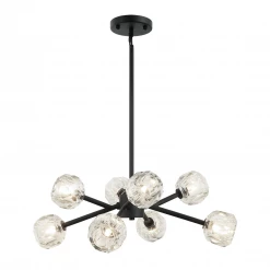 Matteo Lighting Rosa 8-Light Chandelier | Matte Black