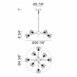 Matteo Lighting Rosa 8-Light Chandelier | Matte Black