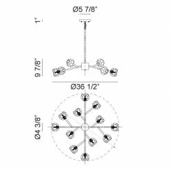 Matteo Lighting Rosa 12-Light Chandelier | Black