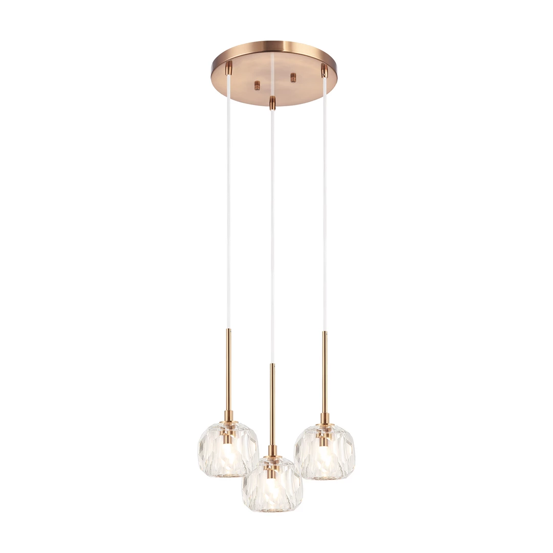 Matteo Lighting Rosa 3-Light Pendant | Aged Gold Brass