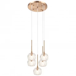 Matteo Lighting Rosa 5-Light Pendant | Aged Gold Brass