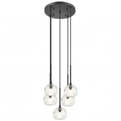 Matteo Lighting Rosa 5-Light Pendant | Black