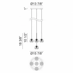 Matteo Lighting Rosa 5-Light Pendant | Black