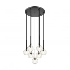 Matteo Lighting Rosa 7-Light Pendant | Matte Black