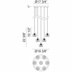 Matteo Lighting Rosa 7-Light Pendant | Matte Black