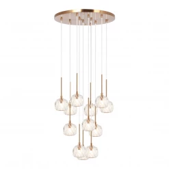 Matteo Lighting Rosa 12-Light Pendant | Aged Gold Brass
