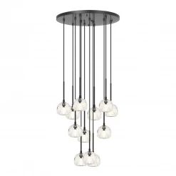 Matteo Lighting Rosa 12-Light Pendant | Matte Black