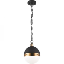 Matteo Lighting Torino 1-Lite Pendant Black And Opal