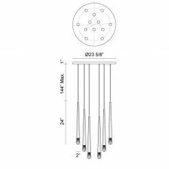 Matteo Lighting Renaie 12-Light LED Pendant | Aged Gold