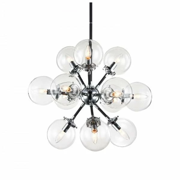 Matteo Lighting Soleil 12-Light Chandelier | Chrome/Clear