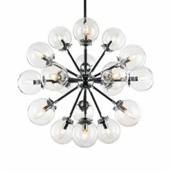 Matteo Lighting Pendants Soleil 18-Light Chandelier | Chrome/Clear