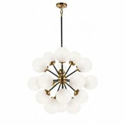 Matteo Lighting Pendants Soleil 18-Light Chandelier | Aged Gold
