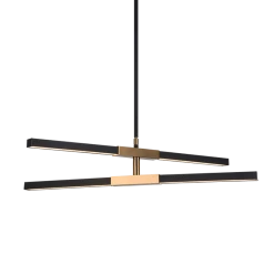 Matteo Lighting Lineare 4-Light LED Pendant | Black/Aged Gold
