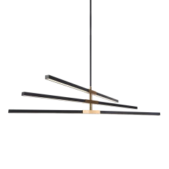 Matteo Lighting Lineare 6-Light LED Pendant | Black/Aged Gold