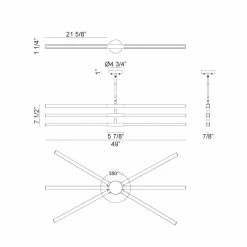 Matteo Lighting Lineare 6-Light LED Pendant | Black/Aged Gold