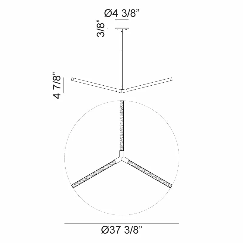 Matteo Lighting Asterisk 37" LED Pendant | Matte Black