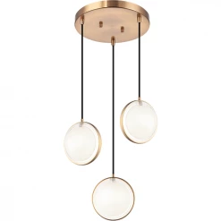 Matteo Lighting Chatoyant 3-Light Pendant | Aged Gold Brass