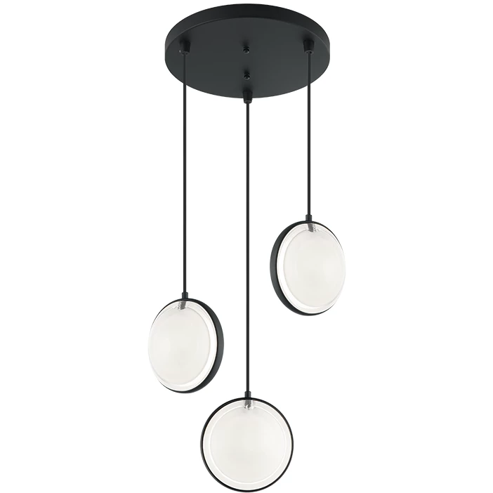 Matteo Lighting Chatoyant 3-Light Pendant | Matte Black