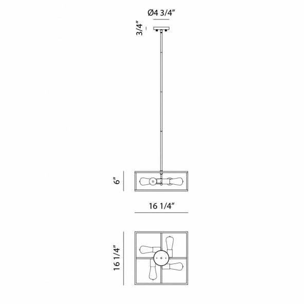 Matteo Lighting Candid 4-Light Square Pendant