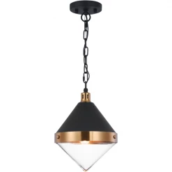 Matteo Lighting Sphericon 1-Light Pendant | Aged Gold/Clear Pendants